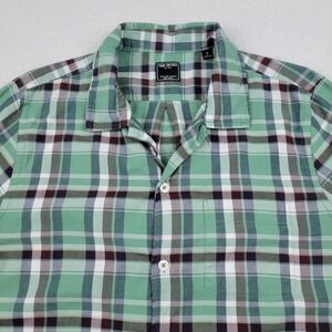Todd Snyder Button Up Long Sleeve Shirt Mens Small S Green Plaid 100% Cotton